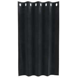 Rideaux occultants avec œillets 2 pcs en velours noir 
