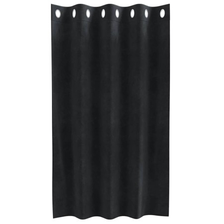 Rideaux occultants avec œillets 2 pcs en velours noir 