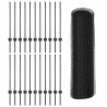 Poteaux de clôture 11 pcs U-Channel gris 80 cm en acier 