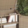 Armoire de rangement jardin beige 110x55x60,5 cm résine tressée 