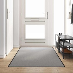 Tapis de porte rectangulaire gris 120x250 cm 