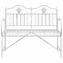 Banc Blanc Métal 103,5 x 59 x 89 cm Durable Banc d'extérieur 