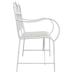 Banc Blanc Métal 103,5 x 59 x 89 cm Durable Banc d'extérieur 