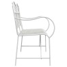 Banc Blanc Métal 103,5 x 59 x 89 cm Durable Banc d'extérieur 