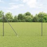 Clôture Euro avec 7 poteaux pointus 1,5 x 10 m en acier galvanisé gris 