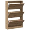 Meuble à chaussures Chêne artisan 80x21x125,5 cm Bois d'ingénierie 