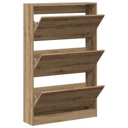 Meuble à chaussures Chêne artisan 80x21x125,5 cm Bois d'ingénierie 