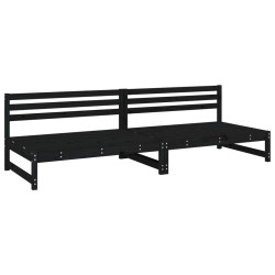 Canapés centraux de jardin 2 pcs noir 120x80 cm bois pin massif 
