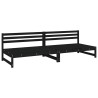 Canapés centraux de jardin 2 pcs noir 120x80 cm bois pin massif 