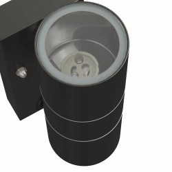 Lampe Murale Extérieure Détecteur Noir Acier Inoxydable IP44 