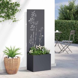 Jardinier avec Panneau Décoratif Anthracite 50 x 140 cm 