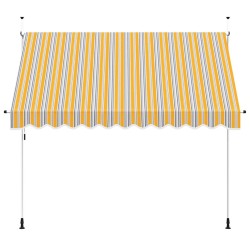 Auvent rétractable manuel 300 cm Rayures jaunes et bleues 