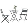 Ensemble Bistro Pliable 3 Pièces Anthracite Acier 