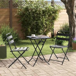 Ensemble Bistro Pliable 3 Pièces Anthracite Acier 