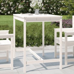 Table de jardin blanc 121x82,5x110 cm bois massif de pin 