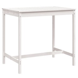 Table de jardin blanc 121x82,5x110 cm bois massif de pin 