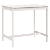 Table de jardin blanc 121x82,5x110 cm bois massif de pin 