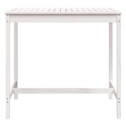 Table de jardin blanc 121x82,5x110 cm bois massif de pin 