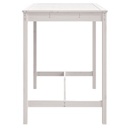 Table de jardin blanc 121x82,5x110 cm bois massif de pin 