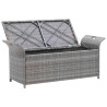   Banc de rangement avec coussin gris 138 cm résine tressée 