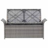   Banc de rangement avec coussin gris 138 cm résine tressée 