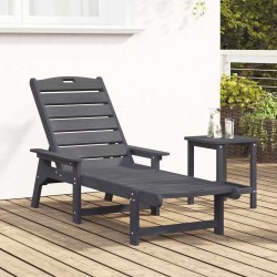 Chaise Longue Gris Clair 53x162x98.5 cm HDPE 