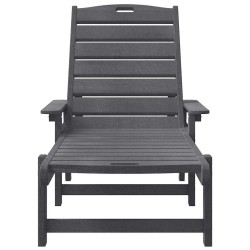Chaise Longue Gris Clair 53x162x98.5 cm HDPE 