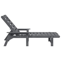 Chaise Longue Gris Clair 53x162x98.5 cm HDPE 