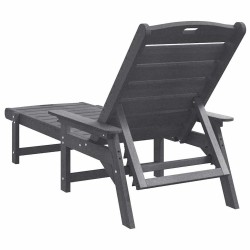 Chaise Longue Gris Clair 53x162x98.5 cm HDPE 