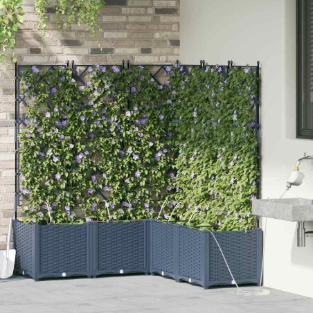Jardinières de jardin 1 pc Gris 120 x 120 x 142 cm Plastique 