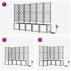 Jardinières de jardin 1 pc Gris 120 x 120 x 142 cm Plastique 