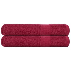 Serviettes de sauna 2 pcs bordeaux 80x200cm 360 g/m² 100% coton 