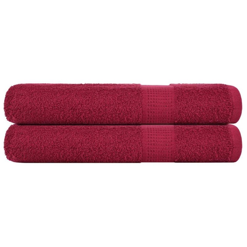 Serviettes de sauna 2 pcs bordeaux 80x200cm 360 g/m² 100% coton 