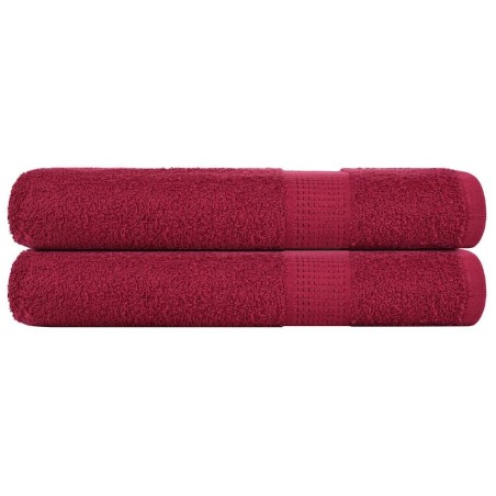 Serviettes de sauna 2 pcs bordeaux 80x200cm 360 g/m² 100% coton 