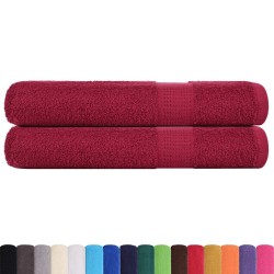 Serviettes de sauna 2 pcs bordeaux 80x200cm 360 g/m² 100% coton 
