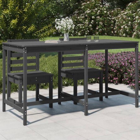 Table de jardin gris 203,5x90x110 cm bois massif de pin 