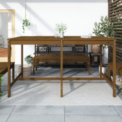 Table de jardin marron miel 203,5x90x110 cm bois massif de pin 