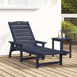 Chaise longue bleu marine 53x162x98.5 cm HDPE 