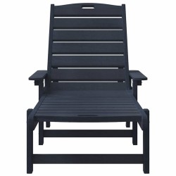 Chaise longue bleu marine 53x162x98.5 cm HDPE 