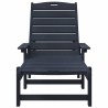 Chaise longue bleu marine 53x162x98.5 cm HDPE 