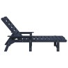 Chaise longue bleu marine 53x162x98.5 cm HDPE 