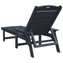 Chaise longue bleu marine 53x162x98.5 cm HDPE 