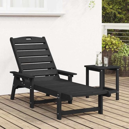 Chaiselongue Noire 53x162x98.5 cm HDPE 
