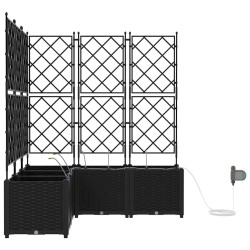 Jardinières de jardin 1 pc Noir 120 x 120 x 142 cm Plastique 