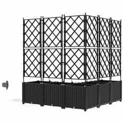 Jardinières de jardin 1 pc Noir 120 x 120 x 142 cm Plastique 