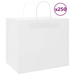 Sacs en papier 250 pcs avec poignées blanc 32x22x28 cm 