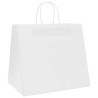 Sacs en papier 250 pcs avec poignées blanc 32x22x28 cm 