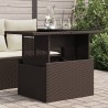Table de jardin dessus en verre marron 100x55x73 cm poly rotin 