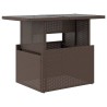 Table de jardin dessus en verre marron 100x55x73 cm poly rotin 