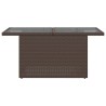 Table de jardin dessus en verre marron 100x55x73 cm poly rotin 